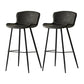 Modern Style Bar Stool Metal Base Barstools with Faux Leather Seat for Kitchen Dark Gray 2 Piece Set Clearhalo 'Bar Furniture' 'Bar Stools' 'bar_stools' 'furn' 'furn_bar_stools' 'furniture_bar_stools' 'Kitchen & Dining Furniture' 'kitchen&dining_furn' 'kitchen' 'kitchen_furn' Furniture' 4371662