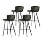 Modern Style Bar Stool Metal Base Barstools with Faux Leather Seat for Kitchen Dark Gray 4 Piece Set Clearhalo 'Bar Furniture' 'Bar Stools' 'bar_stools' 'furn' 'furn_bar_stools' 'furniture_bar_stools' 'Kitchen & Dining Furniture' 'kitchen&dining_furn' 'kitchen' 'kitchen_furn' Furniture' 4371663