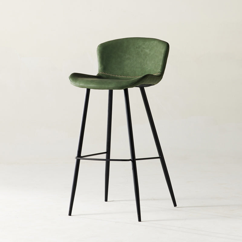 Modern Style Bar Stool Metal Base Barstools with Faux Leather Seat for Kitchen Aqua 1 Piece Clearhalo 'Bar Furniture' 'Bar Stools' 'bar_stools' 'furn' 'furn_bar_stools' 'furniture_bar_stools' 'Kitchen & Dining Furniture' 'kitchen&dining_furn' 'kitchen' 'kitchen_furn' Furniture' 4371664