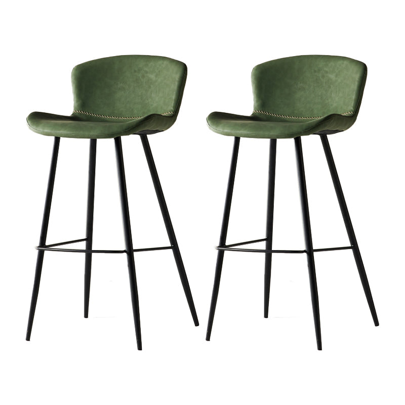 Modern Style Bar Stool Metal Base Barstools with Faux Leather Seat for Kitchen Aqua 2 Piece Set Clearhalo 'Bar Furniture' 'Bar Stools' 'bar_stools' 'furn' 'furn_bar_stools' 'furniture_bar_stools' 'Kitchen & Dining Furniture' 'kitchen&dining_furn' 'kitchen' 'kitchen_furn' Furniture' 4371665