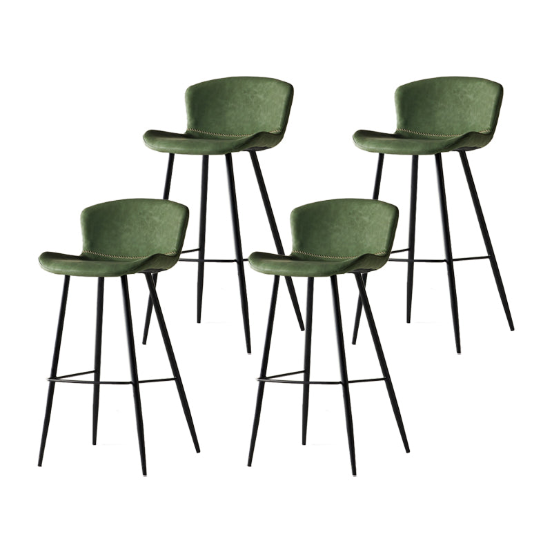Modern Style Bar Stool Metal Base Barstools with Faux Leather Seat for Kitchen Aqua 4 Piece Set Clearhalo 'Bar Furniture' 'Bar Stools' 'bar_stools' 'furn' 'furn_bar_stools' 'furniture_bar_stools' 'Kitchen & Dining Furniture' 'kitchen&dining_furn' 'kitchen' 'kitchen_furn' Furniture' 4371666