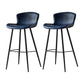 Modern Style Bar Stool Metal Base Barstools with Faux Leather Seat for Kitchen Navy Blue 2 Piece Set Clearhalo 'Bar Furniture' 'Bar Stools' 'bar_stools' 'furn' 'furn_bar_stools' 'furniture_bar_stools' 'Kitchen & Dining Furniture' 'kitchen&dining_furn' 'kitchen' 'kitchen_furn' Furniture' 4371671