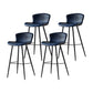 Modern Style Bar Stool Metal Base Barstools with Faux Leather Seat for Kitchen Navy Blue 4 Piece Set Clearhalo 'Bar Furniture' 'Bar Stools' 'bar_stools' 'furn' 'furn_bar_stools' 'furniture_bar_stools' 'Kitchen & Dining Furniture' 'kitchen&dining_furn' 'kitchen' 'kitchen_furn' Furniture' 4371672