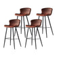 Modern Style Bar Stool Metal Base Barstools with Faux Leather Seat for Kitchen Red 4 Piece Set Clearhalo 'Bar Furniture' 'Bar Stools' 'bar_stools' 'furn' 'furn_bar_stools' 'furniture_bar_stools' 'Kitchen & Dining Furniture' 'kitchen&dining_furn' 'kitchen' 'kitchen_furn' Furniture' 4371675