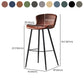 Modern Style Bar Stool Metal Base Barstools with Faux Leather Seat for Kitchen Clearhalo 'Bar Furniture' 'Bar Stools' 'bar_stools' 'furn' 'furn_bar_stools' 'furniture_bar_stools' 'Kitchen & Dining Furniture' 'kitchen&dining_furn' 'kitchen' 'kitchen_furn' Furniture' 4371676