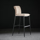 Upholstered Modern Counter Bar Stool Armless Backrest Bar Stool with Metal Base Khaki Clearhalo 'Bar Furniture' 'Bar Stools' 'bar_stools' 'furn' 'furn_bar_stools' 'furniture_bar_stools' 'Kitchen & Dining Furniture' 'kitchen&dining_furn' 'kitchen' 'kitchen_furn' Furniture' 4371682