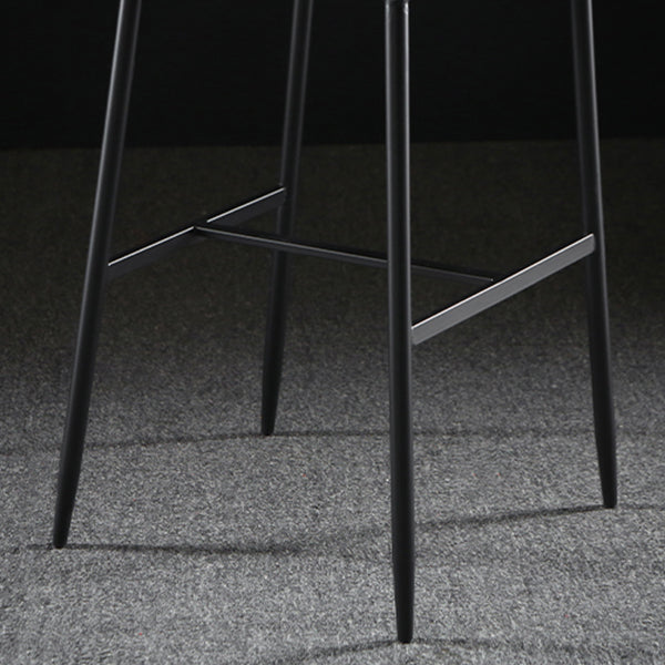 Upholstered Modern Counter Bar Stool Armless Backrest Bar Stool with Metal Base Clearhalo 'Bar Furniture' 'Bar Stools' 'bar_stools' 'furn' 'furn_bar_stools' 'furniture_bar_stools' 'Kitchen & Dining Furniture' 'kitchen&dining_furn' 'kitchen' 'kitchen_furn' Furniture' 4371689