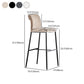 Upholstered Modern Counter Bar Stool Armless Backrest Bar Stool with Metal Base Clearhalo 'Bar Furniture' 'Bar Stools' 'bar_stools' 'furn' 'furn_bar_stools' 'furniture_bar_stools' 'Kitchen & Dining Furniture' 'kitchen&dining_furn' 'kitchen' 'kitchen_furn' Furniture' 4371697