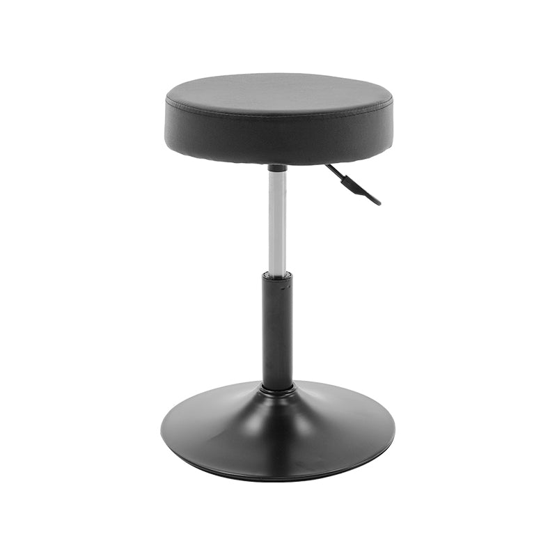 Adjustable Modern Counter Bar Stool Armless Leather Backless Bar Stool with Metal Base Gray Short Stool(22"H) Clearhalo 'Bar Furniture' 'Bar Stools' 'bar_stools' 'furn' 'furn_bar_stools' 'furniture_bar_stools' 'Kitchen & Dining Furniture' 'kitchen&dining_furn' 'kitchen' 'kitchen_furn' Furniture' 4371700