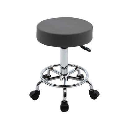 Adjustable Modern Counter Bar Stool Armless Leather Backless Bar Stool with Metal Base Black Counter Stool(26"H) Clearhalo 'Bar Furniture' 'Bar Stools' 'bar_stools' 'furn' 'furn_bar_stools' 'furniture_bar_stools' 'Kitchen & Dining Furniture' 'kitchen&dining_furn' 'kitchen' 'kitchen_furn' Furniture' 4371702