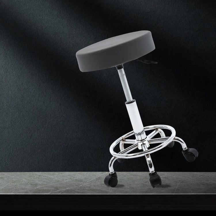 Adjustable Modern Counter Bar Stool Armless Leather Backless Bar Stool with Metal Base Clearhalo 'Bar Furniture' 'Bar Stools' 'bar_stools' 'furn' 'furn_bar_stools' 'furniture_bar_stools' 'Kitchen & Dining Furniture' 'kitchen&dining_furn' 'kitchen' 'kitchen_furn' Furniture' 4371704