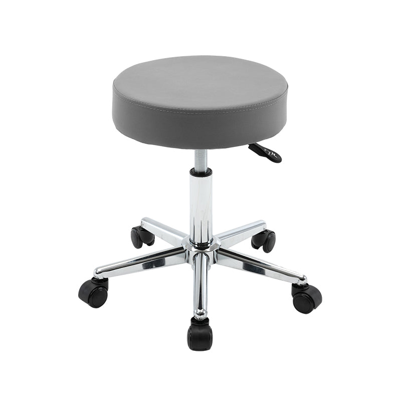 Adjustable Modern Counter Bar Stool Armless Leather Backless Bar Stool with Metal Base Gray Counter Stool (24"H) Clearhalo 'Bar Furniture' 'Bar Stools' 'bar_stools' 'furn' 'furn_bar_stools' 'furniture_bar_stools' 'Kitchen & Dining Furniture' 'kitchen&dining_furn' 'kitchen' 'kitchen_furn' Furniture' 4371707