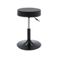 Adjustable Modern Counter Bar Stool Armless Leather Backless Bar Stool with Metal Base Black Short Stool(22"H) Clearhalo 'Bar Furniture' 'Bar Stools' 'bar_stools' 'furn' 'furn_bar_stools' 'furniture_bar_stools' 'Kitchen & Dining Furniture' 'kitchen&dining_furn' 'kitchen' 'kitchen_furn' Furniture' 4371709