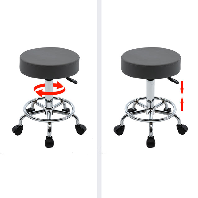 Adjustable Modern Counter Bar Stool Armless Leather Backless Bar Stool with Metal Base Clearhalo 'Bar Furniture' 'Bar Stools' 'bar_stools' 'furn' 'furn_bar_stools' 'furniture_bar_stools' 'Kitchen & Dining Furniture' 'kitchen&dining_furn' 'kitchen' 'kitchen_furn' Furniture' 4371710