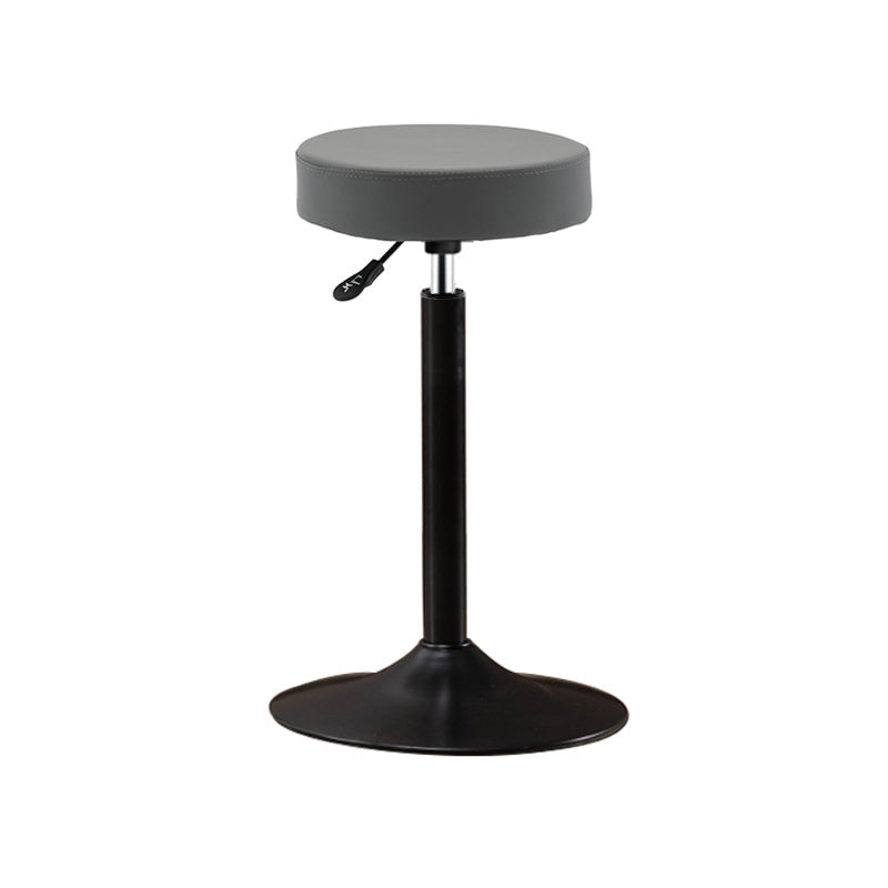 Adjustable Modern Counter Bar Stool Armless Leather Backless Bar Stool with Metal Base Gray Bar Stool(33"H) Clearhalo 'Bar Furniture' 'Bar Stools' 'bar_stools' 'furn' 'furn_bar_stools' 'furniture_bar_stools' 'Kitchen & Dining Furniture' 'kitchen&dining_furn' 'kitchen' 'kitchen_furn' Furniture' 4371712