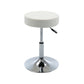 Adjustable Modern Counter Bar Stool Armless Leather Backless Bar Stool with Metal Base White Short Stool(22"H) Clearhalo 'Bar Furniture' 'Bar Stools' 'bar_stools' 'furn' 'furn_bar_stools' 'furniture_bar_stools' 'Kitchen & Dining Furniture' 'kitchen&dining_furn' 'kitchen' 'kitchen_furn' Furniture' 4371717