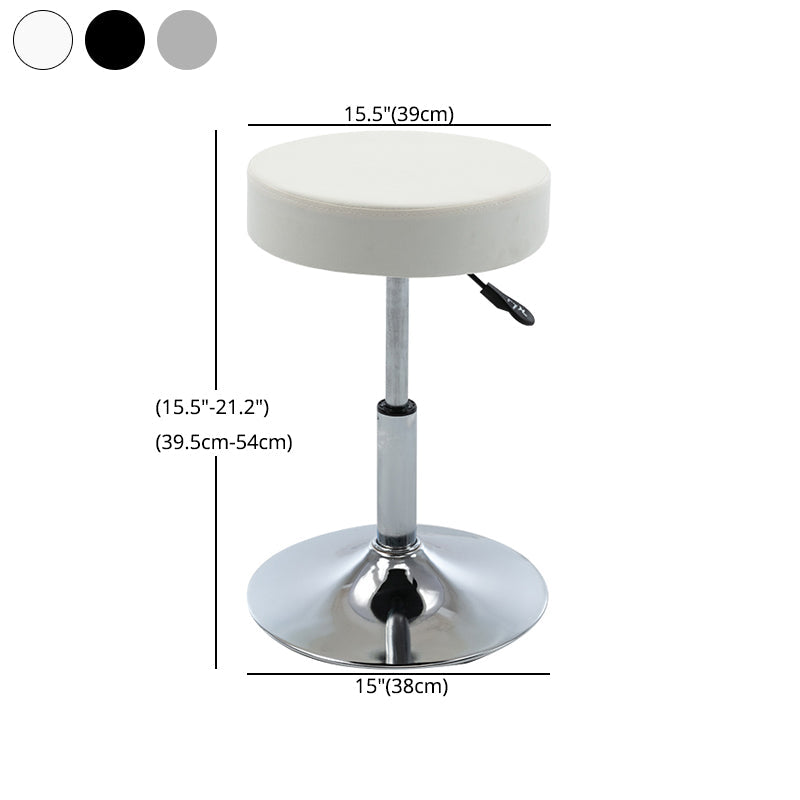 Adjustable Modern Counter Bar Stool Armless Leather Backless Bar Stool with Metal Base Clearhalo 'Bar Furniture' 'Bar Stools' 'bar_stools' 'furn' 'furn_bar_stools' 'furniture_bar_stools' 'Kitchen & Dining Furniture' 'kitchen&dining_furn' 'kitchen' 'kitchen_furn' Furniture' 4371719