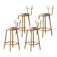 Glam Armless Backrest Counter Stool Iron Household Bar Stool with Velvet Cushion and Pedal White 4 Piece Set Clearhalo 'Bar Furniture' 'Bar Stools' 'bar_stools' 'furn' 'furn_bar_stools' 'furniture_bar_stools' 'Kitchen & Dining Furniture' 'kitchen&dining_furn' 'kitchen' 'kitchen_furn' Furniture' 4371728