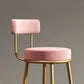 Glam Armless Backrest Counter Stool Iron Household Bar Stool with Velvet Cushion and Pedal Clearhalo 'Bar Furniture' 'Bar Stools' 'bar_stools' 'furn' 'furn_bar_stools' 'furniture_bar_stools' 'Kitchen & Dining Furniture' 'kitchen&dining_furn' 'kitchen' 'kitchen_furn' Furniture' 4371729