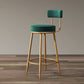Glam Armless Backrest Counter Stool Iron Household Bar Stool with Velvet Cushion and Pedal Green 1 Piece Clearhalo 'Bar Furniture' 'Bar Stools' 'bar_stools' 'furn' 'furn_bar_stools' 'furniture_bar_stools' 'Kitchen & Dining Furniture' 'kitchen&dining_furn' 'kitchen' 'kitchen_furn' Furniture' 4371735