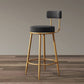 Glam Armless Backrest Counter Stool Iron Household Bar Stool with Velvet Cushion and Pedal Black 1 Piece Clearhalo 'Bar Furniture' 'Bar Stools' 'bar_stools' 'furn' 'furn_bar_stools' 'furniture_bar_stools' 'Kitchen & Dining Furniture' 'kitchen&dining_furn' 'kitchen' 'kitchen_furn' Furniture' 4371743