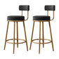 Glam Armless Backrest Counter Stool Iron Household Bar Stool with Velvet Cushion and Pedal Black 2 Piece Set Clearhalo 'Bar Furniture' 'Bar Stools' 'bar_stools' 'furn' 'furn_bar_stools' 'furniture_bar_stools' 'Kitchen & Dining Furniture' 'kitchen&dining_furn' 'kitchen' 'kitchen_furn' Furniture' 4371744