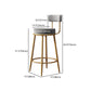 Glam Armless Backrest Counter Stool Iron Household Bar Stool with Velvet Cushion and Pedal Clearhalo 'Bar Furniture' 'Bar Stools' 'bar_stools' 'furn' 'furn_bar_stools' 'furniture_bar_stools' 'Kitchen & Dining Furniture' 'kitchen&dining_furn' 'kitchen' 'kitchen_furn' Furniture' 4371749
