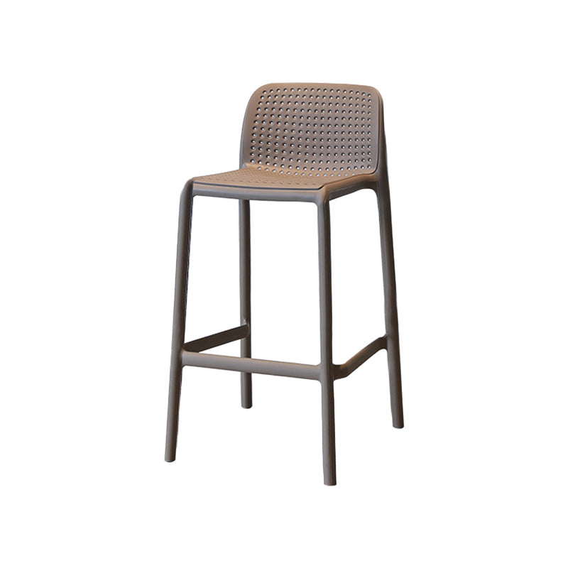 Modern Armless Backrest Counter Stool Plastic Cafe Bar Stool with Plastic Seat Camel 1 Piece Short Stool(22"H) Clearhalo 'Bar Furniture' 'Bar Stools' 'bar_stools' 'furn' 'furn_bar_stools' 'furniture_bar_stools' 'Kitchen & Dining Furniture' 'kitchen&dining_furn' 'kitchen' 'kitchen_furn' Furniture' 4371752