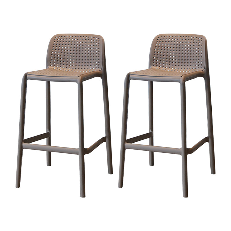 Modern Armless Backrest Counter Stool Plastic Cafe Bar Stool with Plastic Seat Camel 2 Piece Set Short Stool(22"H) Clearhalo 'Bar Furniture' 'Bar Stools' 'bar_stools' 'furn' 'furn_bar_stools' 'furniture_bar_stools' 'Kitchen & Dining Furniture' 'kitchen&dining_furn' 'kitchen' 'kitchen_furn' Furniture' 4371753