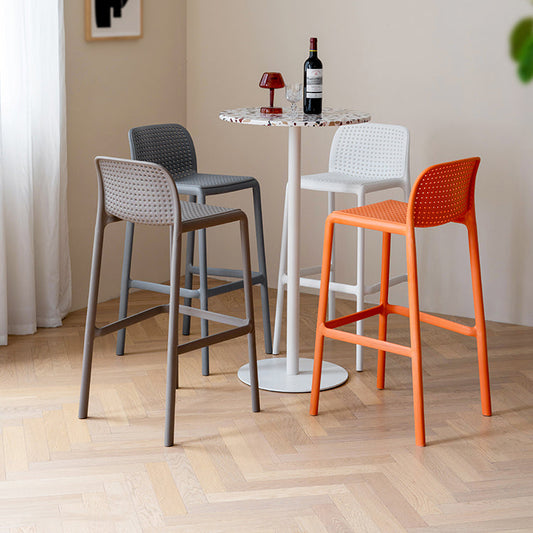 Modern Armless Backrest Counter Stool Plastic Cafe Bar Stool with Plastic Seat Clearhalo 'Bar Furniture' 'Bar Stools' 'bar_stools' 'furn' 'furn_bar_stools' 'furniture_bar_stools' 'Kitchen & Dining Furniture' 'kitchen&dining_furn' 'kitchen' 'kitchen_furn' Furniture' 4371756