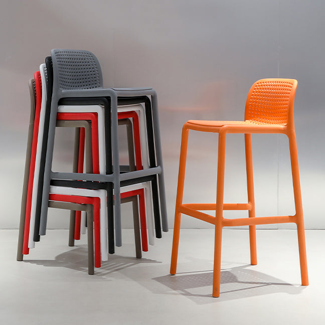 Modern Armless Backrest Counter Stool Plastic Cafe Bar Stool with Plastic Seat Clearhalo 'Bar Furniture' 'Bar Stools' 'bar_stools' 'furn' 'furn_bar_stools' 'furniture_bar_stools' 'Kitchen & Dining Furniture' 'kitchen&dining_furn' 'kitchen' 'kitchen_furn' Furniture' 4371758