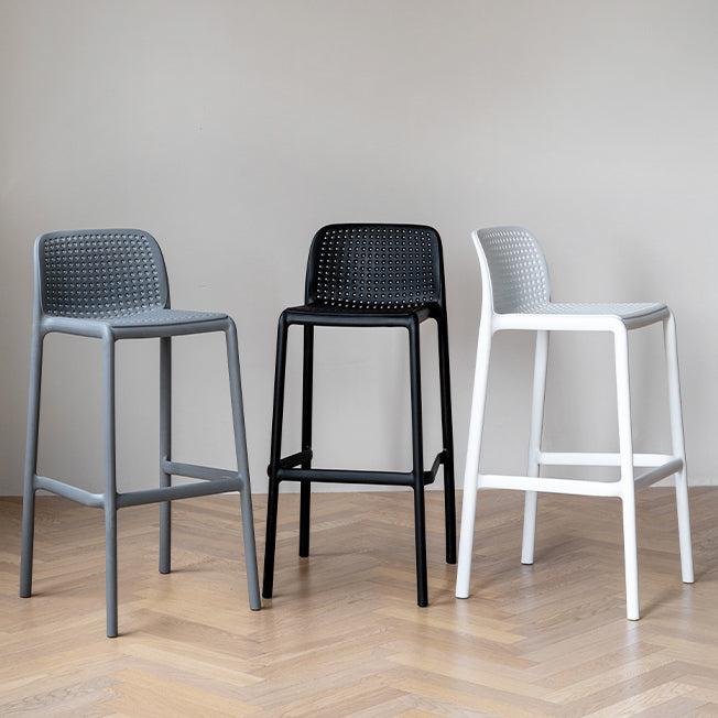 Modern Armless Backrest Counter Stool Plastic Cafe Bar Stool with Plastic Seat Clearhalo 'Bar Furniture' 'Bar Stools' 'bar_stools' 'furn' 'furn_bar_stools' 'furniture_bar_stools' 'Kitchen & Dining Furniture' 'kitchen&dining_furn' 'kitchen' 'kitchen_furn' Furniture' 4371765