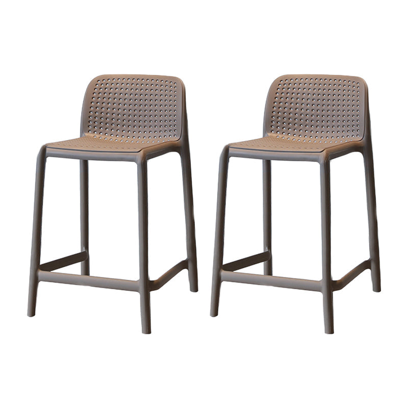 Modern Armless Backrest Counter Stool Plastic Cafe Bar Stool with Plastic Seat Camel 2 Piece Set Short Stool(20"H) Clearhalo 'Bar Furniture' 'Bar Stools' 'bar_stools' 'furn' 'furn_bar_stools' 'furniture_bar_stools' 'Kitchen & Dining Furniture' 'kitchen&dining_furn' 'kitchen' 'kitchen_furn' Furniture' 4371766