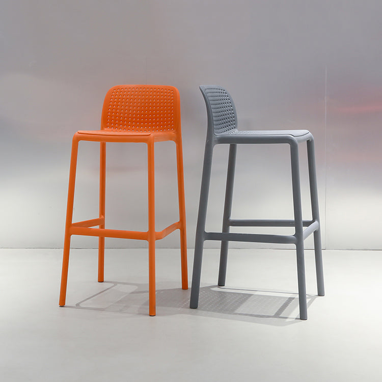 Modern Armless Backrest Counter Stool Plastic Cafe Bar Stool with Plastic Seat Clearhalo 'Bar Furniture' 'Bar Stools' 'bar_stools' 'furn' 'furn_bar_stools' 'furniture_bar_stools' 'Kitchen & Dining Furniture' 'kitchen&dining_furn' 'kitchen' 'kitchen_furn' Furniture' 4371768