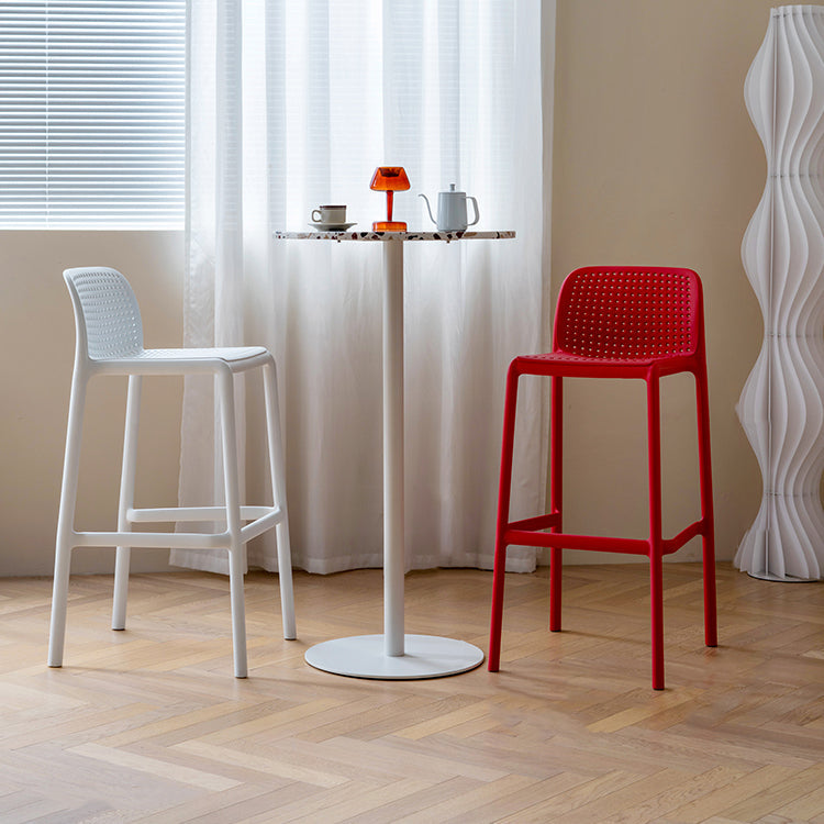 Modern Armless Backrest Counter Stool Plastic Cafe Bar Stool with Plastic Seat Clearhalo 'Bar Furniture' 'Bar Stools' 'bar_stools' 'furn' 'furn_bar_stools' 'furniture_bar_stools' 'Kitchen & Dining Furniture' 'kitchen&dining_furn' 'kitchen' 'kitchen_furn' Furniture' 4371769