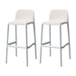Modern Armless Backrest Counter Stool Plastic Cafe Bar Stool with Plastic Seat White 2 Piece Set Bar Stool(30"H) Clearhalo 'Bar Furniture' 'Bar Stools' 'bar_stools' 'furn' 'furn_bar_stools' 'furniture_bar_stools' 'Kitchen & Dining Furniture' 'kitchen&dining_furn' 'kitchen' 'kitchen_furn' Furniture' 4371774