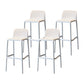Modern Armless Backrest Counter Stool Plastic Cafe Bar Stool with Plastic Seat White 4 Piece Set Bar Stool(30"H) Clearhalo 'Bar Furniture' 'Bar Stools' 'bar_stools' 'furn' 'furn_bar_stools' 'furniture_bar_stools' 'Kitchen & Dining Furniture' 'kitchen&dining_furn' 'kitchen' 'kitchen_furn' Furniture' 4371775