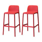 Modern Armless Backrest Counter Stool Plastic Cafe Bar Stool with Plastic Seat Red 2 Piece Set Counter Stool(26"H) Clearhalo 'Bar Furniture' 'Bar Stools' 'bar_stools' 'furn' 'furn_bar_stools' 'furniture_bar_stools' 'Kitchen & Dining Furniture' 'kitchen&dining_furn' 'kitchen' 'kitchen_furn' Furniture' 4371783