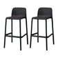 Modern Armless Backrest Counter Stool Plastic Cafe Bar Stool with Plastic Seat Black 2 Piece Set Counter Stool(26"H) Clearhalo 'Bar Furniture' 'Bar Stools' 'bar_stools' 'furn' 'furn_bar_stools' 'furniture_bar_stools' 'Kitchen & Dining Furniture' 'kitchen&dining_furn' 'kitchen' 'kitchen_furn' Furniture' 4371786