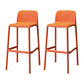 Modern Armless Backrest Counter Stool Plastic Cafe Bar Stool with Plastic Seat Orange 2 Piece Set Bar Stool(30"H) Clearhalo 'Bar Furniture' 'Bar Stools' 'bar_stools' 'furn' 'furn_bar_stools' 'furniture_bar_stools' 'Kitchen & Dining Furniture' 'kitchen&dining_furn' 'kitchen' 'kitchen_furn' Furniture' 4371789