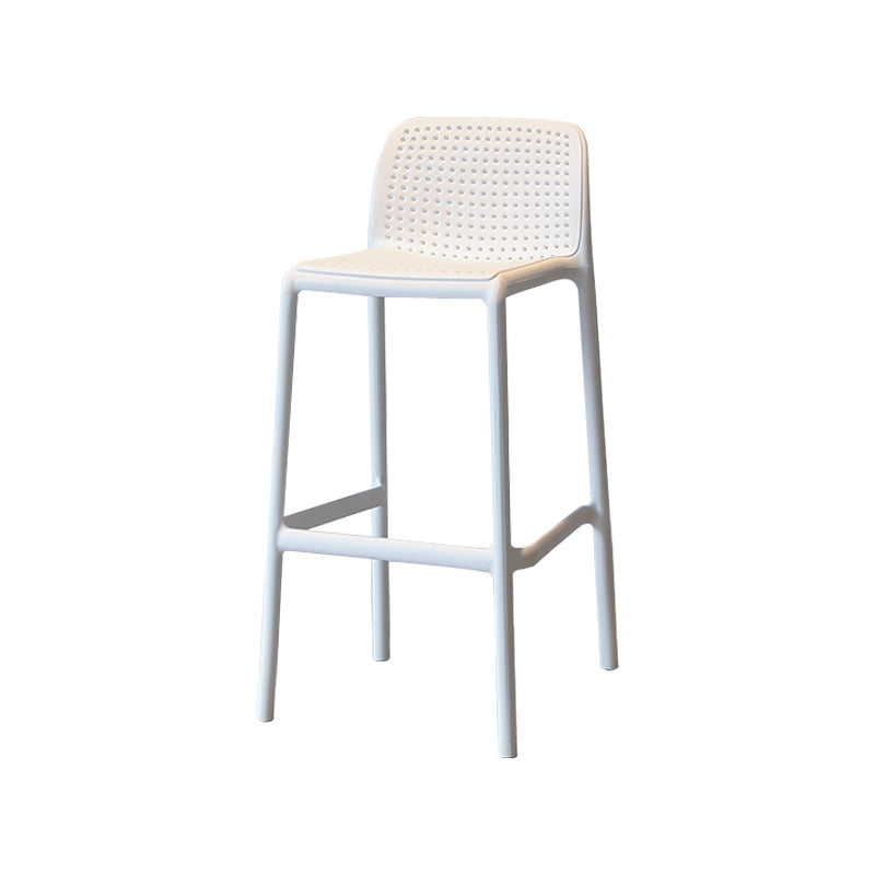 Modern Armless Backrest Counter Stool Plastic Cafe Bar Stool with Plastic Seat White 1 Piece Counter Stool(26"H) Clearhalo 'Bar Furniture' 'Bar Stools' 'bar_stools' 'furn' 'furn_bar_stools' 'furniture_bar_stools' 'Kitchen & Dining Furniture' 'kitchen&dining_furn' 'kitchen' 'kitchen_furn' Furniture' 4371791