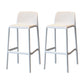 Modern Armless Backrest Counter Stool Plastic Cafe Bar Stool with Plastic Seat White 2 Piece Set Counter Stool(26"H) Clearhalo 'Bar Furniture' 'Bar Stools' 'bar_stools' 'furn' 'furn_bar_stools' 'furniture_bar_stools' 'Kitchen & Dining Furniture' 'kitchen&dining_furn' 'kitchen' 'kitchen_furn' Furniture' 4371792
