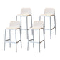 Modern Armless Backrest Counter Stool Plastic Cafe Bar Stool with Plastic Seat White 4 Piece Set Counter Stool(26"H) Clearhalo 'Bar Furniture' 'Bar Stools' 'bar_stools' 'furn' 'furn_bar_stools' 'furniture_bar_stools' 'Kitchen & Dining Furniture' 'kitchen&dining_furn' 'kitchen' 'kitchen_furn' Furniture' 4371793