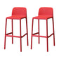 Modern Armless Backrest Counter Stool Plastic Cafe Bar Stool with Plastic Seat Red 2 Piece Set Bar Stool(30"H) Clearhalo 'Bar Furniture' 'Bar Stools' 'bar_stools' 'furn' 'furn_bar_stools' 'furniture_bar_stools' 'Kitchen & Dining Furniture' 'kitchen&dining_furn' 'kitchen' 'kitchen_furn' Furniture' 4371795