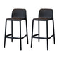 Modern Armless Backrest Counter Stool Plastic Cafe Bar Stool with Plastic Seat Black 2 Piece Set Short Stool(22"H) Clearhalo 'Bar Furniture' 'Bar Stools' 'bar_stools' 'furn' 'furn_bar_stools' 'furniture_bar_stools' 'Kitchen & Dining Furniture' 'kitchen&dining_furn' 'kitchen' 'kitchen_furn' Furniture' 4371798