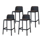 Modern Armless Backrest Counter Stool Plastic Cafe Bar Stool with Plastic Seat Black 4 Piece Set Short Stool(22"H) Clearhalo 'Bar Furniture' 'Bar Stools' 'bar_stools' 'furn' 'furn_bar_stools' 'furniture_bar_stools' 'Kitchen & Dining Furniture' 'kitchen&dining_furn' 'kitchen' 'kitchen_furn' Furniture' 4371799