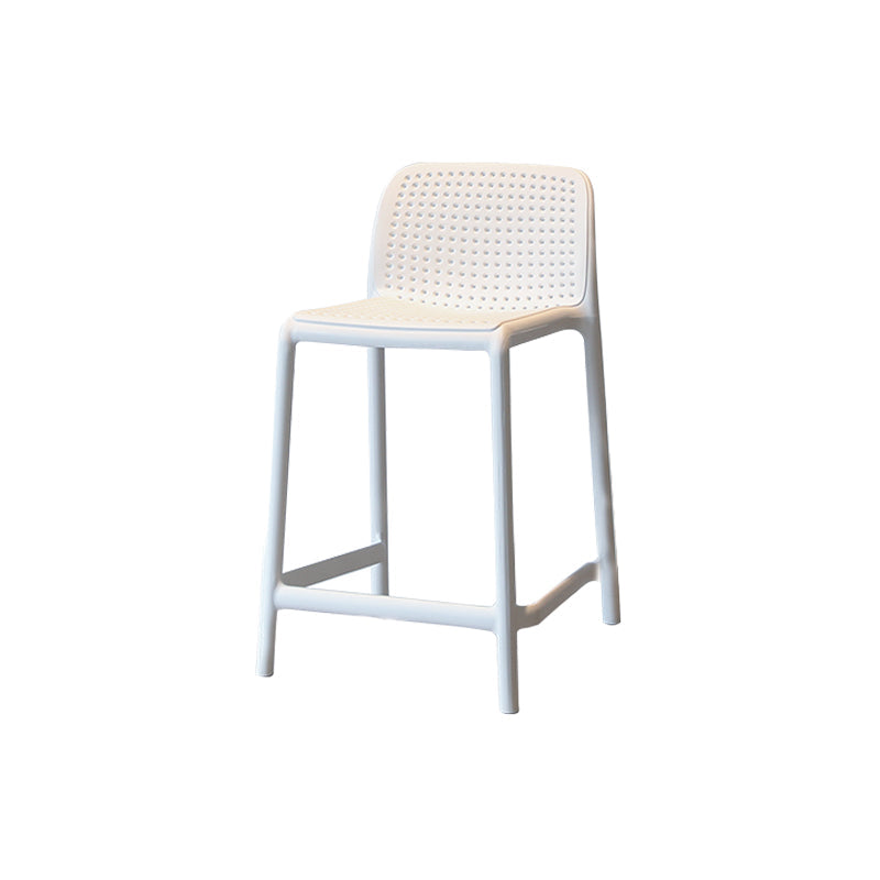 Modern Armless Backrest Counter Stool Plastic Cafe Bar Stool with Plastic Seat White 1 Piece Short Stool(20"H) Clearhalo 'Bar Furniture' 'Bar Stools' 'bar_stools' 'furn' 'furn_bar_stools' 'furniture_bar_stools' 'Kitchen & Dining Furniture' 'kitchen&dining_furn' 'kitchen' 'kitchen_furn' Furniture' 4371800