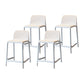 Modern Armless Backrest Counter Stool Plastic Cafe Bar Stool with Plastic Seat White 4 Piece Set Short Stool(20"H) Clearhalo 'Bar Furniture' 'Bar Stools' 'bar_stools' 'furn' 'furn_bar_stools' 'furniture_bar_stools' 'Kitchen & Dining Furniture' 'kitchen&dining_furn' 'kitchen' 'kitchen_furn' Furniture' 4371802