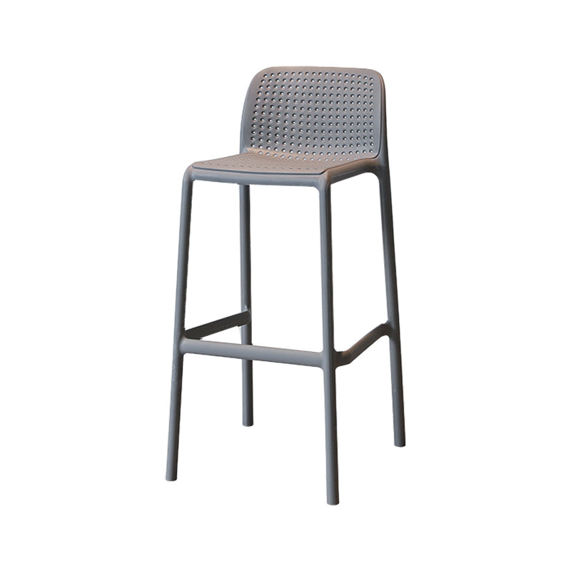 Modern Armless Backrest Counter Stool Plastic Cafe Bar Stool with Plastic Seat Dark Gray 1 Piece Bar Stool(30"H) Clearhalo 'Bar Furniture' 'Bar Stools' 'bar_stools' 'furn' 'furn_bar_stools' 'furniture_bar_stools' 'Kitchen & Dining Furniture' 'kitchen&dining_furn' 'kitchen' 'kitchen_furn' Furniture' 4371803