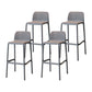Modern Armless Backrest Counter Stool Plastic Cafe Bar Stool with Plastic Seat Dark Gray 4 Piece Set Bar Stool(30"H) Clearhalo 'Bar Furniture' 'Bar Stools' 'bar_stools' 'furn' 'furn_bar_stools' 'furniture_bar_stools' 'Kitchen & Dining Furniture' 'kitchen&dining_furn' 'kitchen' 'kitchen_furn' Furniture' 4371805